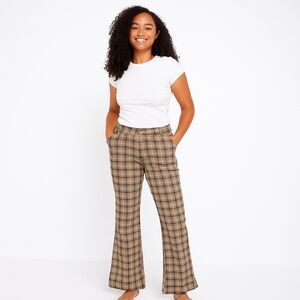 Haband Cotton Plaid Flared Pants Size 32